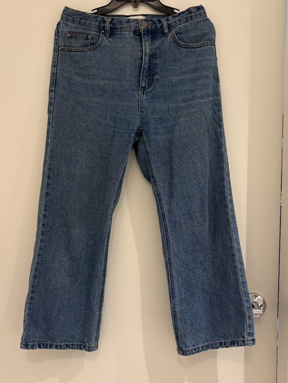 Oak + Fort Essential Straight Leg High Rise Black Jeans Size28